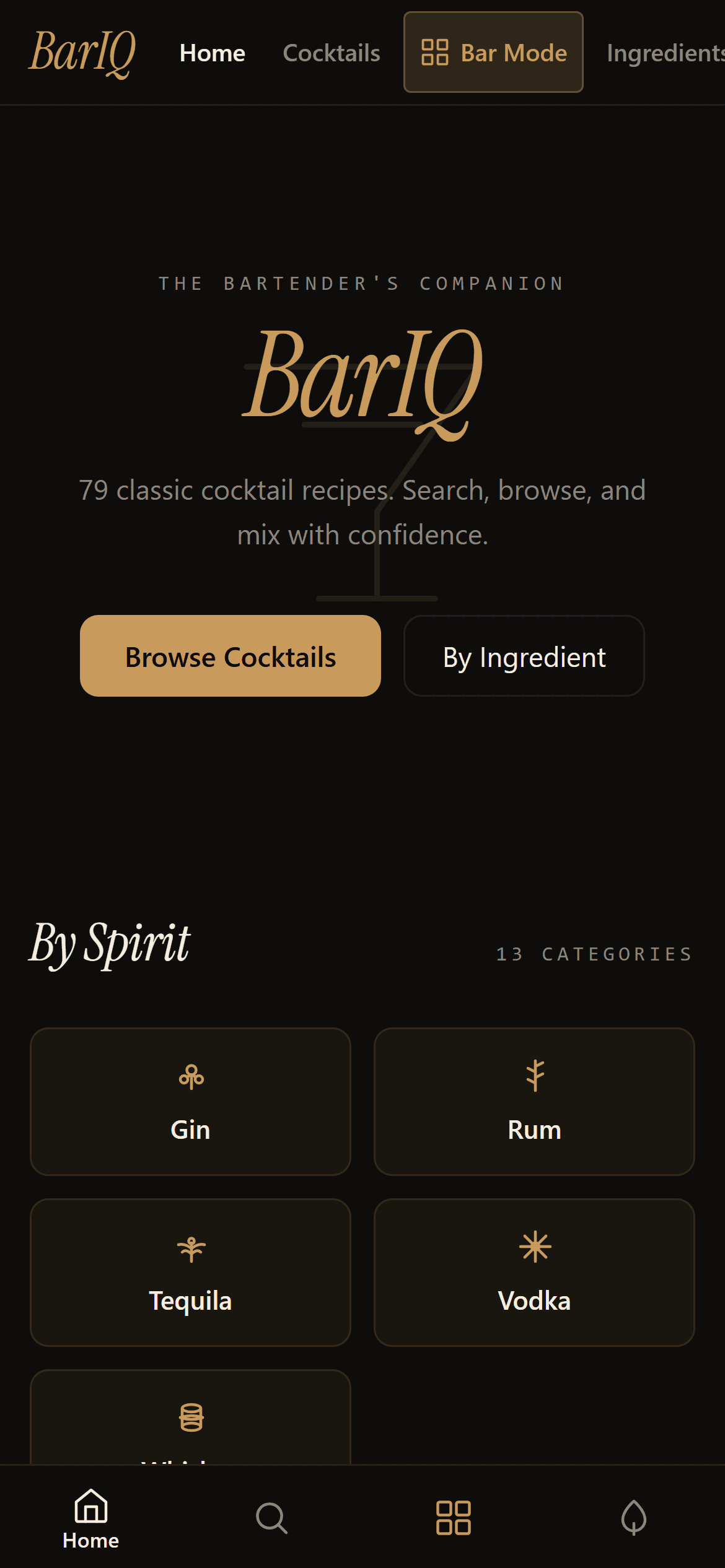 BarIQ on mobile