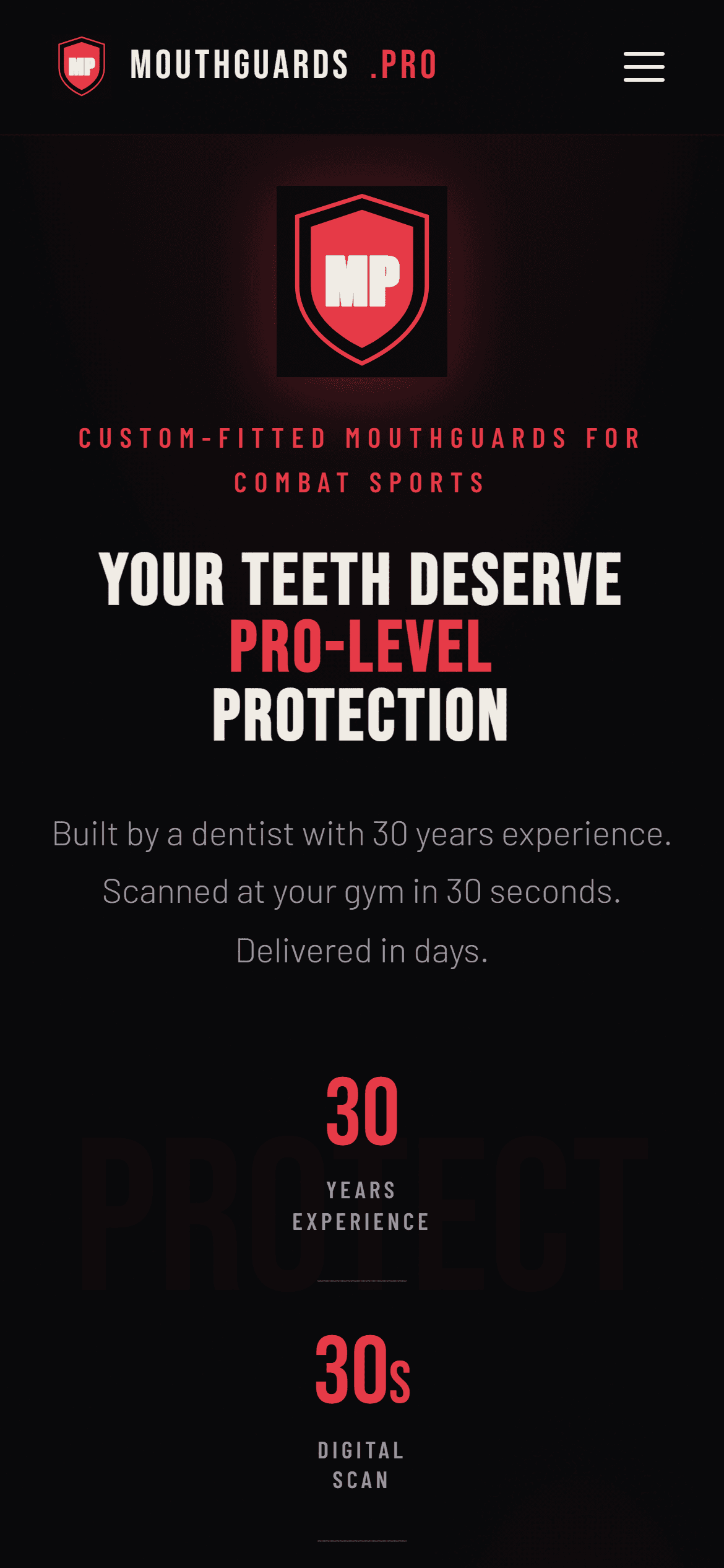 MouthGuards.pro on mobile